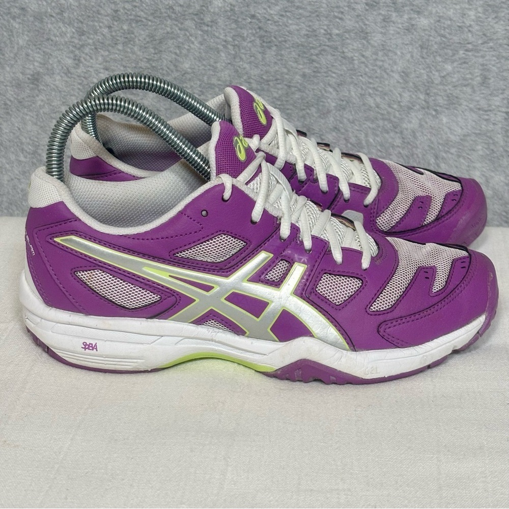 Asics Gel Solution Slam 2 Running Tennis Shoes-Purple/White-Women Size 7